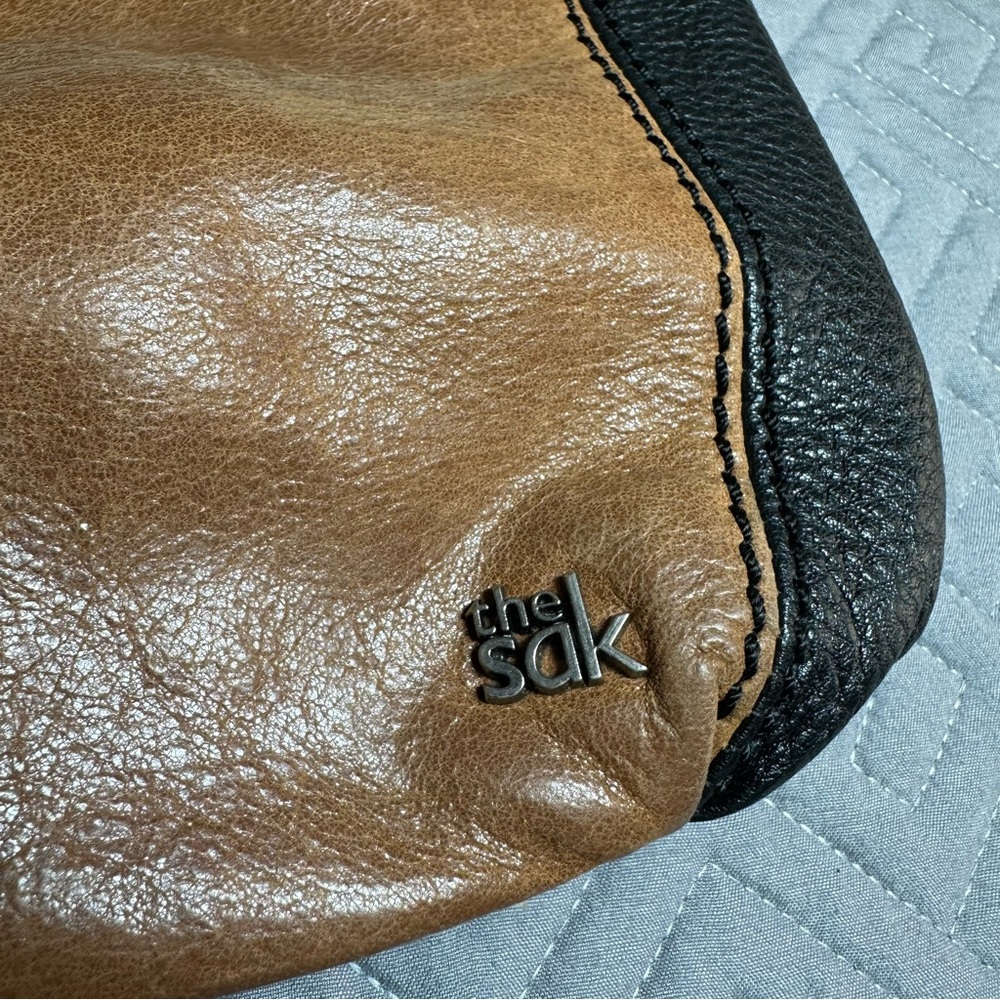 The Sak Leather Crossbody Bag - Black, White & Brown - Picture 3 of 7